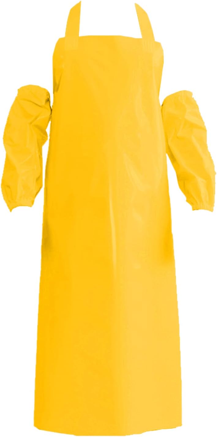 ELEBOX Waterproof Oil Proof Bib Apron Utility Apron Chemical Resistant Apron with Sleeve Work Apron Ultra Lightweight - Image 5